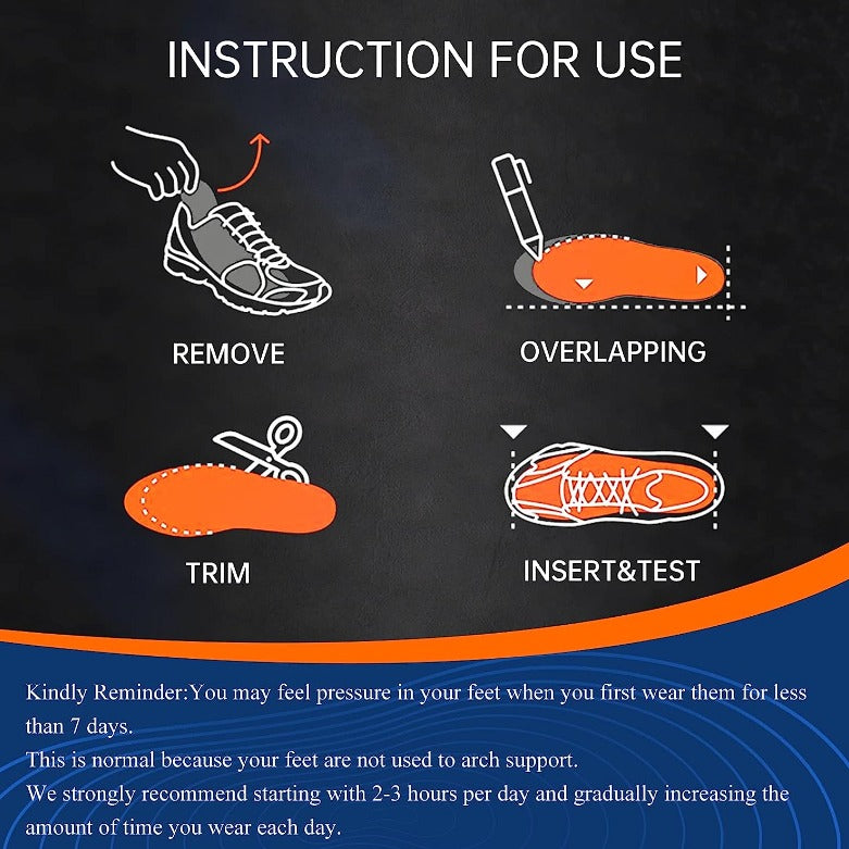 Unisex Plantar Fasciitis Pain Relief Insoles 270B